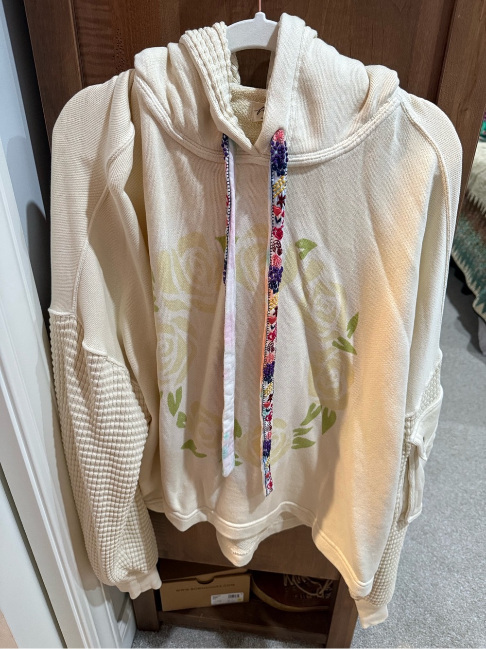 Free People Friendship Sweatshirt in natural/birch combo. Oversized small